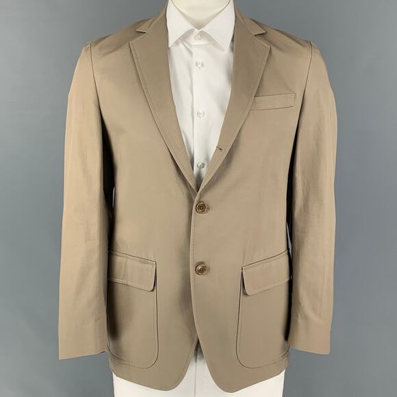 GITMAN BROS for UNIONMADE Size 40 Khaki Cotton Notch Lapel Sport Coat - Picture 1 of 6